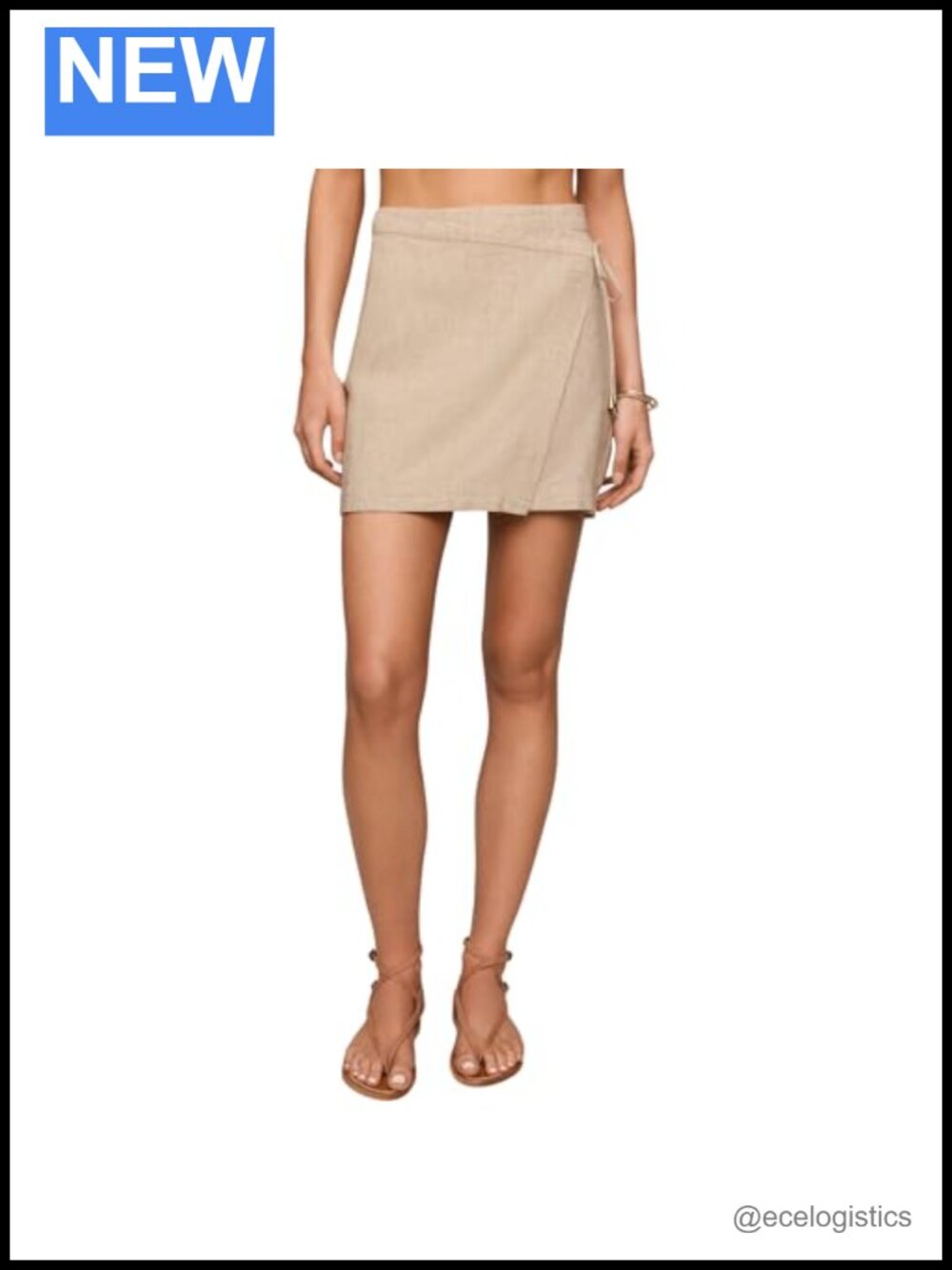 Z Supply Linen Mini Skirt High Rise Flax